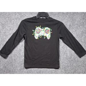 Holiday Time Black shirt Boys M (8) Lights‎ Video Game Controller Christmas
